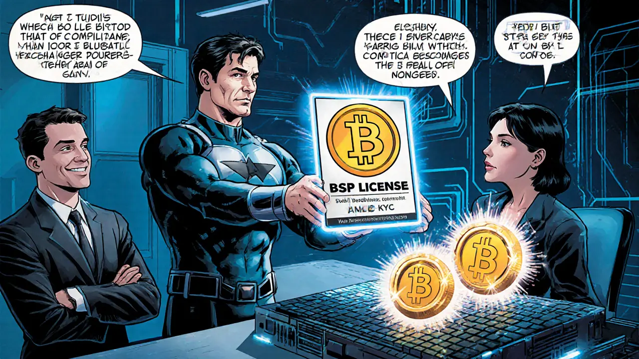 Hero gives BSP license to crypto founder, investors show three Bitcoins.
