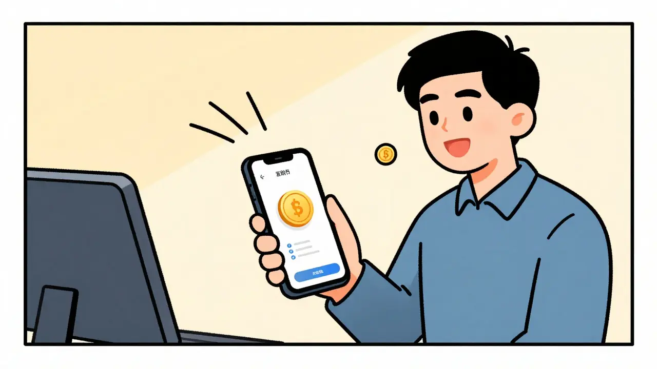 Retail trader completing a fast, low-fee swap on mobile device.