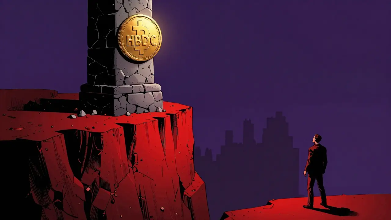 Comic style depiction of a crashing price chart and a volatile cryptocurrency coin.