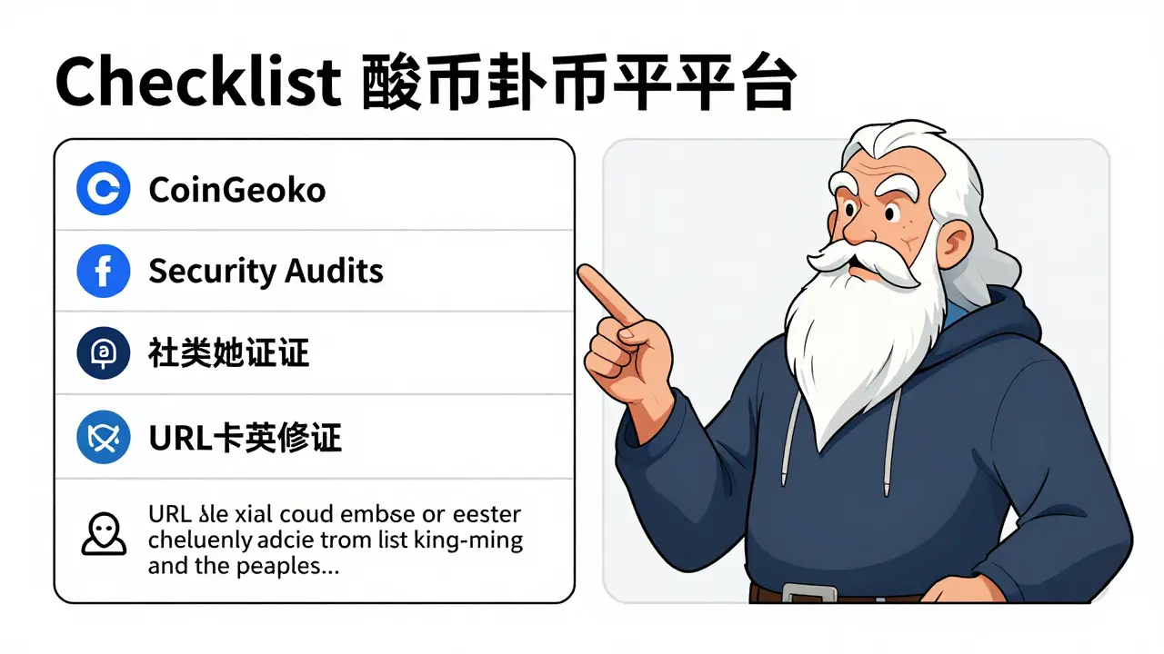 Comic book guide showing steps to verify crypto exchanges, including checking data sites and audits, illustrated in superhero style.