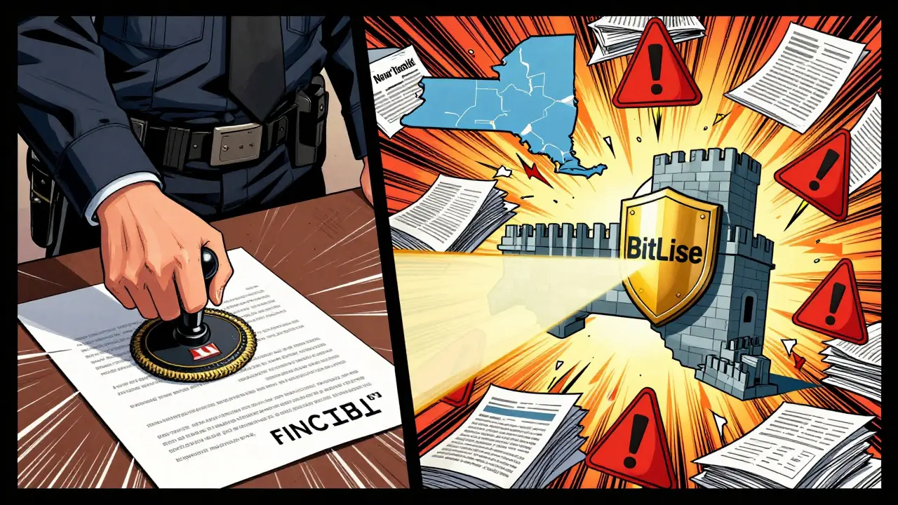 Split screen of FinCEN registration and state license challenges