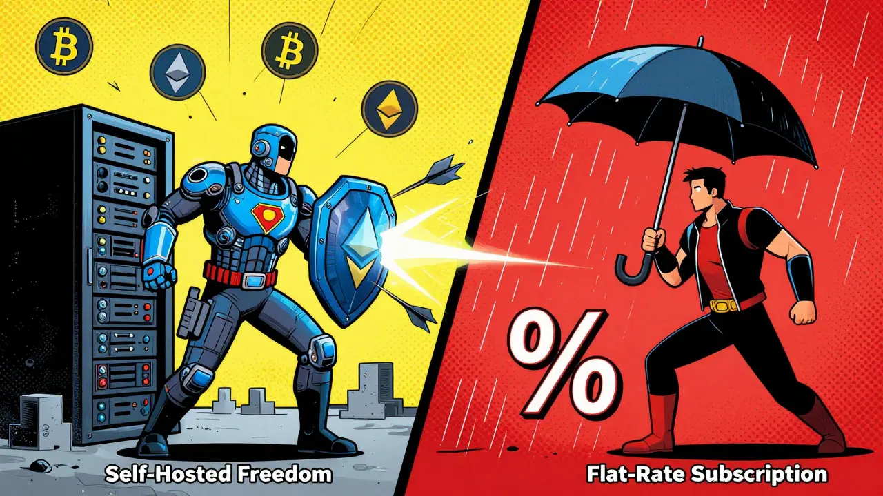 Heroes defending against fee attacks using servers and subscriptions