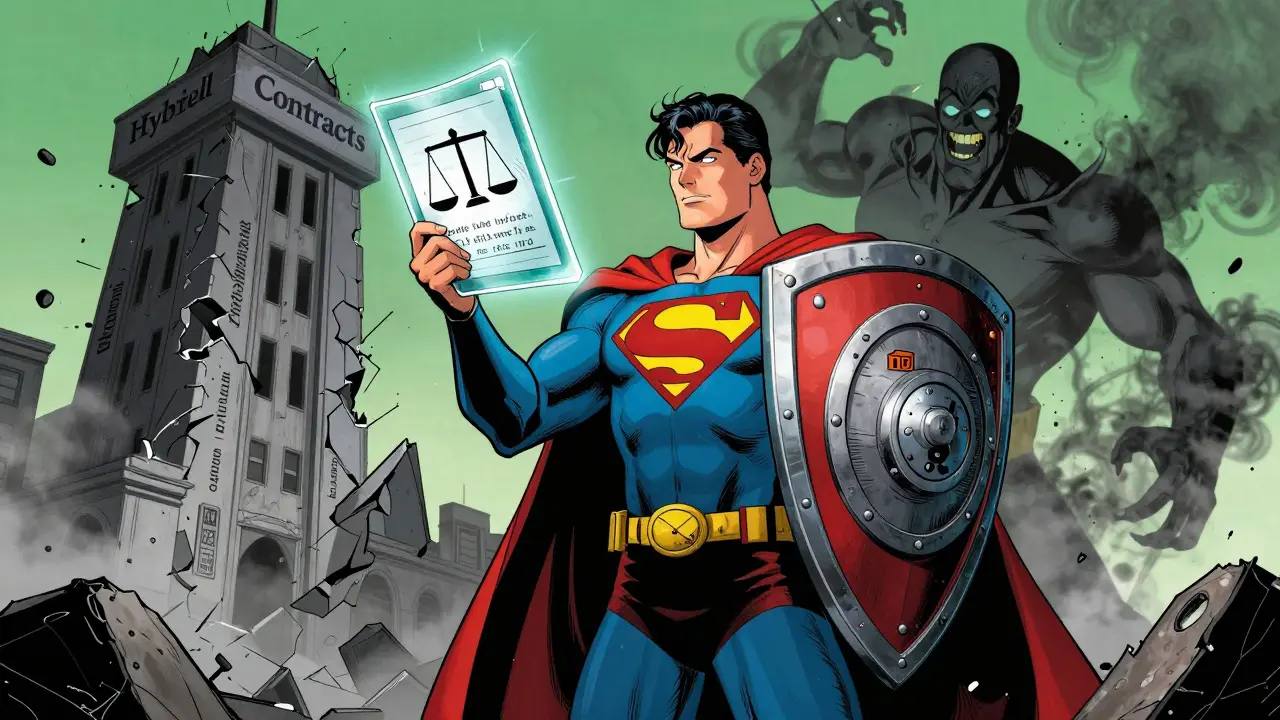 Superhero comic art showing safe regulated exchange vs scam