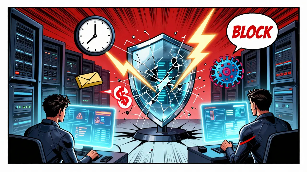 Superhero comic showing server risks like downtime and double-signing