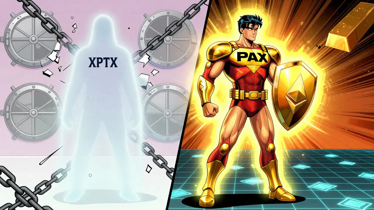 Weak ghost crypto vs strong gold-backed superhero token comparison
