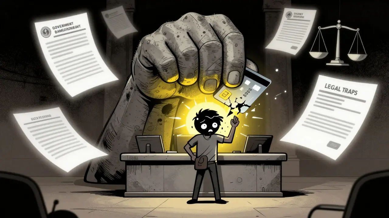 Superhero comic art of a giant stone hand looming over a person whose credit card is cracking
