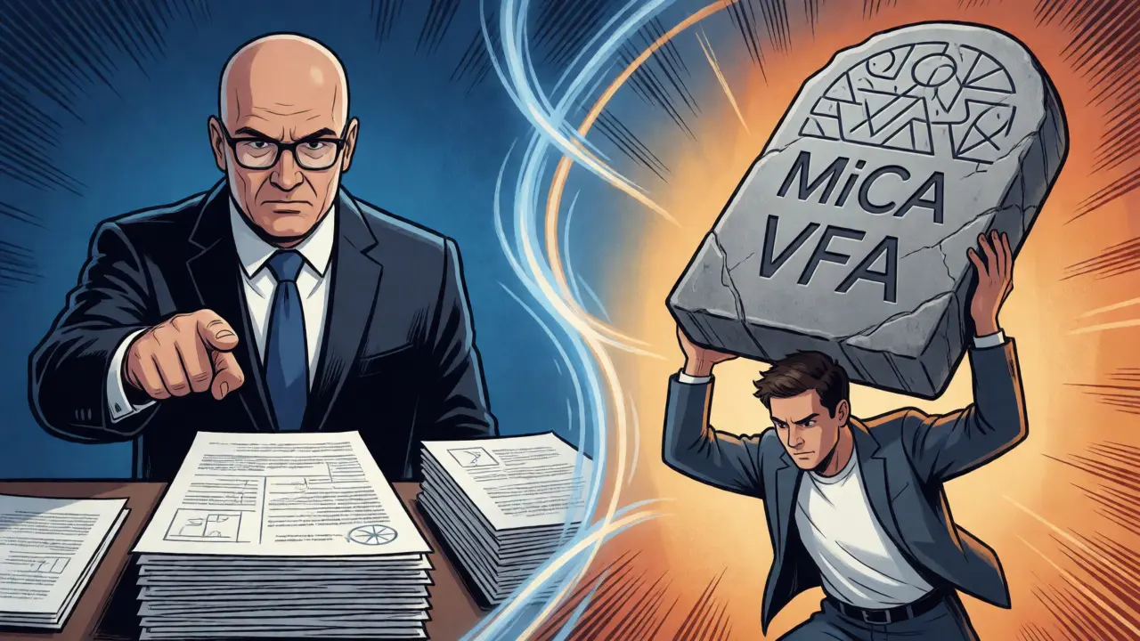 Regulator scrutinizing documents as an entrepreneur bears the weight of dual compliance laws.