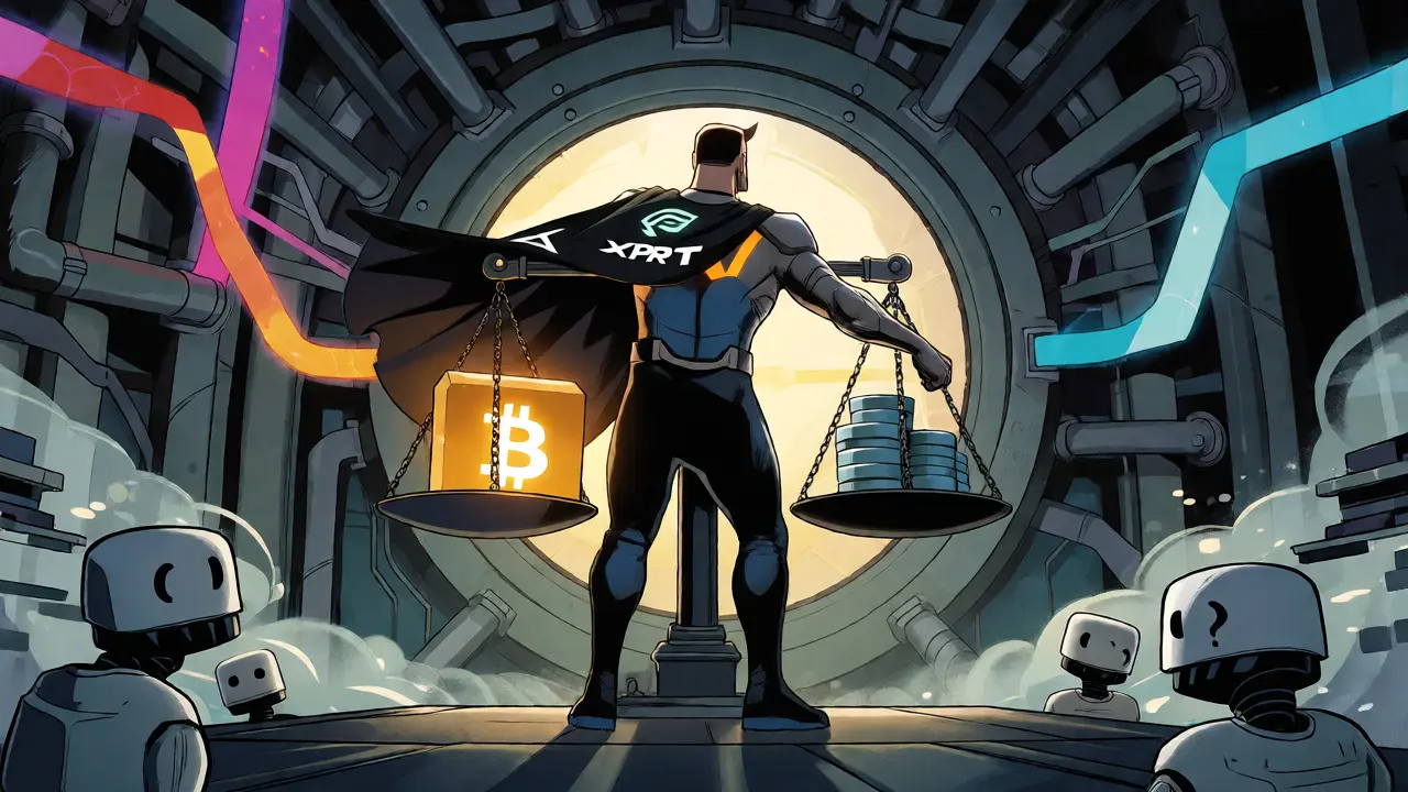 Superhero balancing Bitcoin and LSTs inside the BTCFi Liquidity Hub.